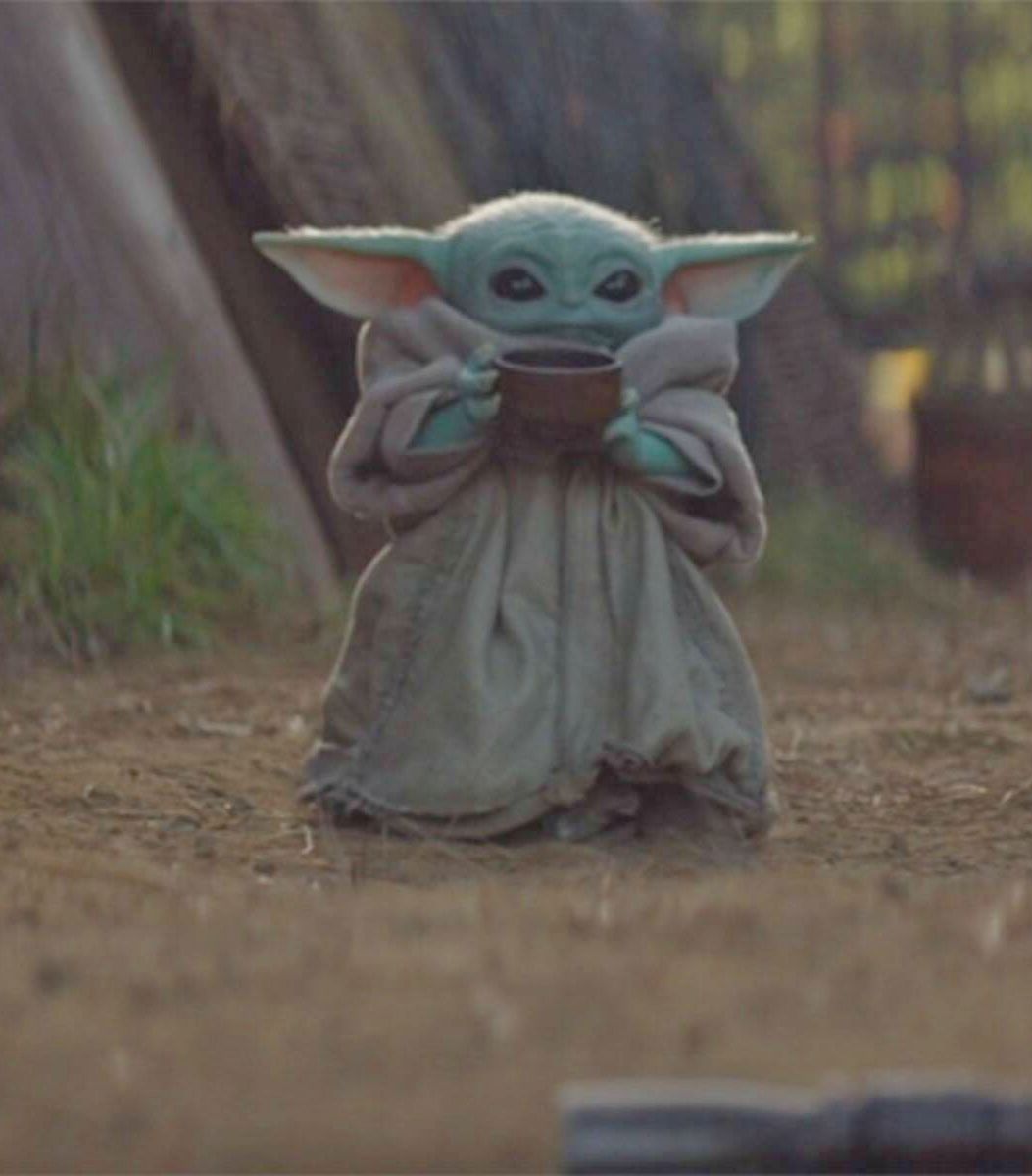 Baby Yoda Sipping Soup Vertical