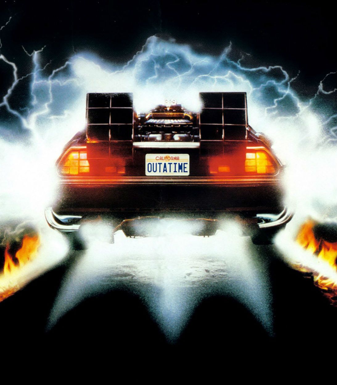 Back to the Future - Delorean Time Machine with Flames Vertical