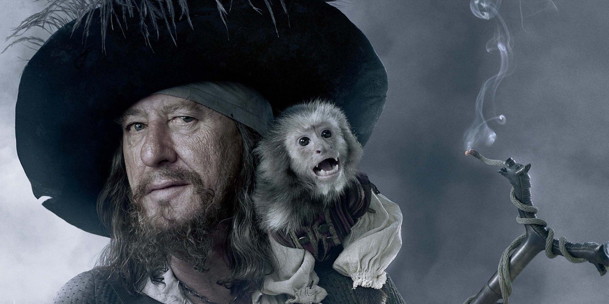 Barbossa and Jack the Monkey from Pirates of the Caribbean