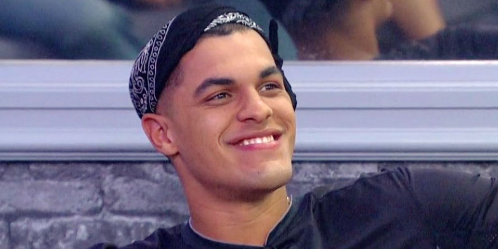 Josh Martinez looking up and smiling in Big Brother 19