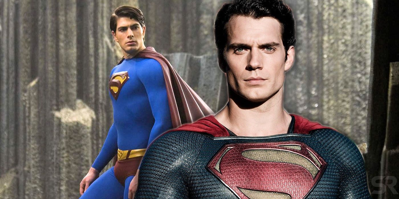 Brandon Routh and Henry Cavill as Superman