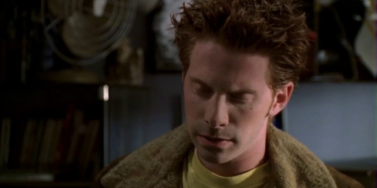 Oz looking sad and serious on Buffy The Vampire Slayer