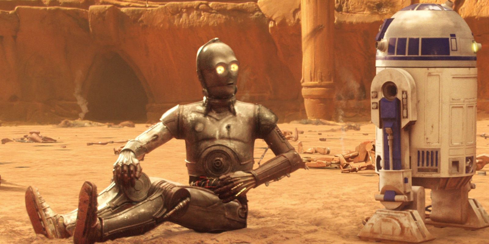 C-3PO and R2-D2 in Attack of the Clones.