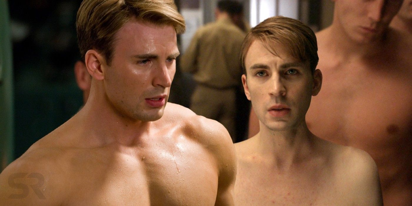 Capitán América Chris Evans Flaco Steve Transformación SR