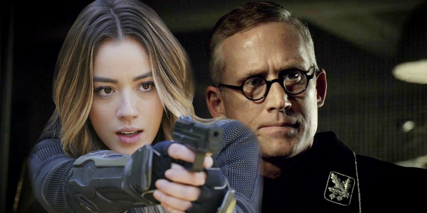 Chloe Bennet as Daisy Quake and Reed Diamond as Daniel Whitehall in Agents of SHIELD