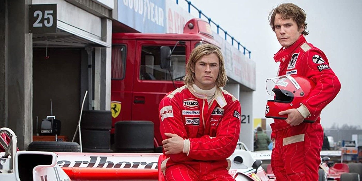 Chris Hemsworth and Daniel Bruhl in Rush 2013