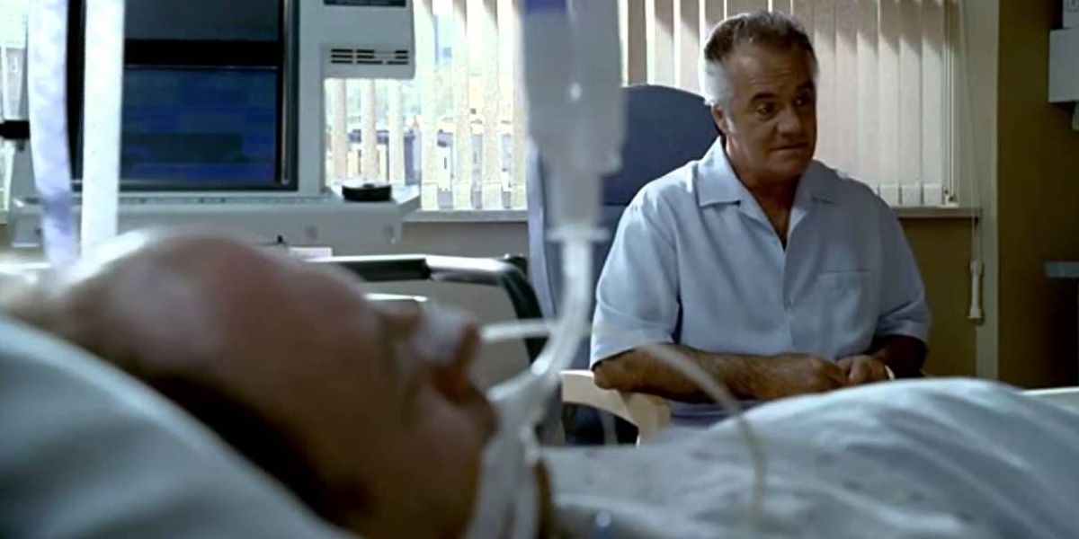 Paulie visiting Tony in hospital