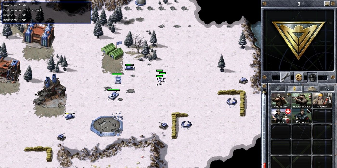 Command &amp; Conquer Remastered Snowy Base Tanks