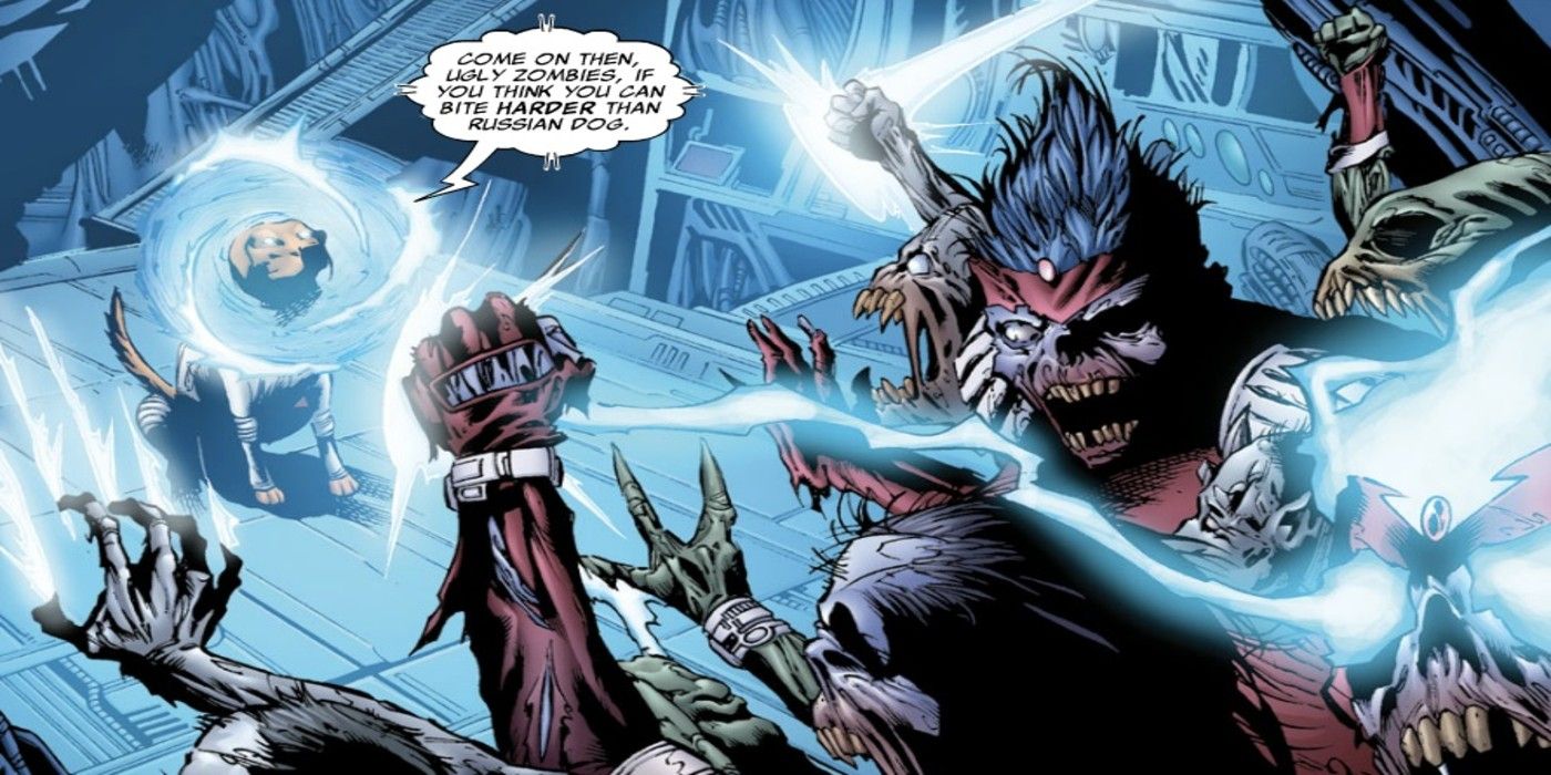 Cosmo fights zombies