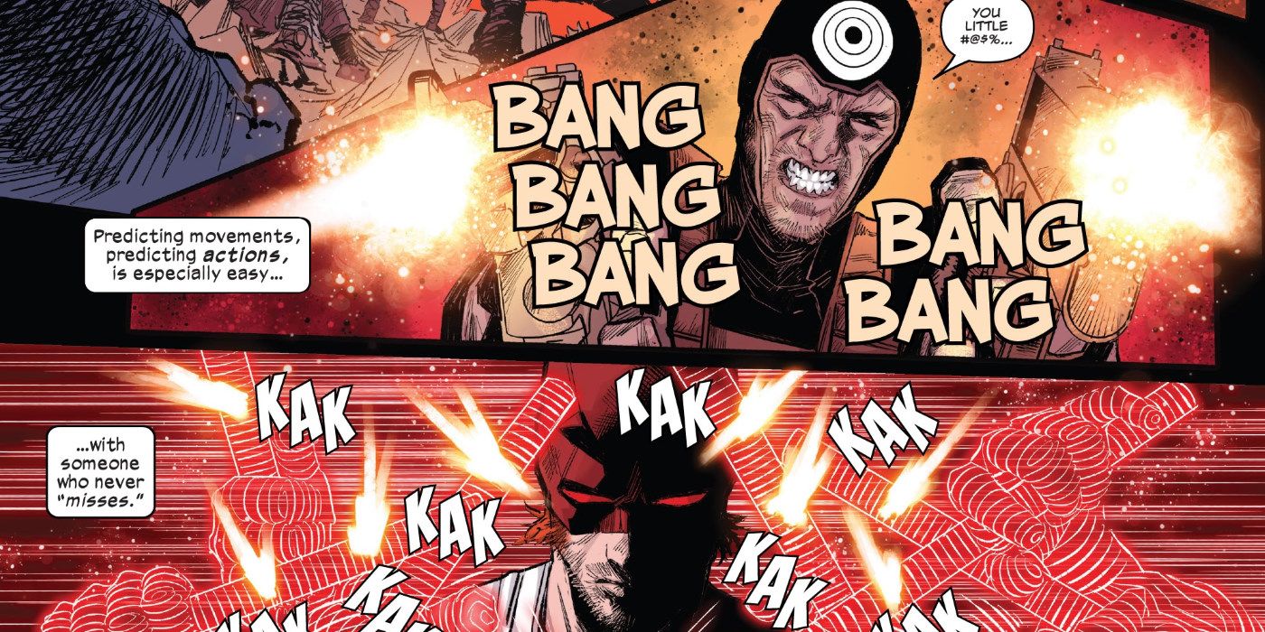 Daredevil vs Bullseye Bullet Blocking Comic