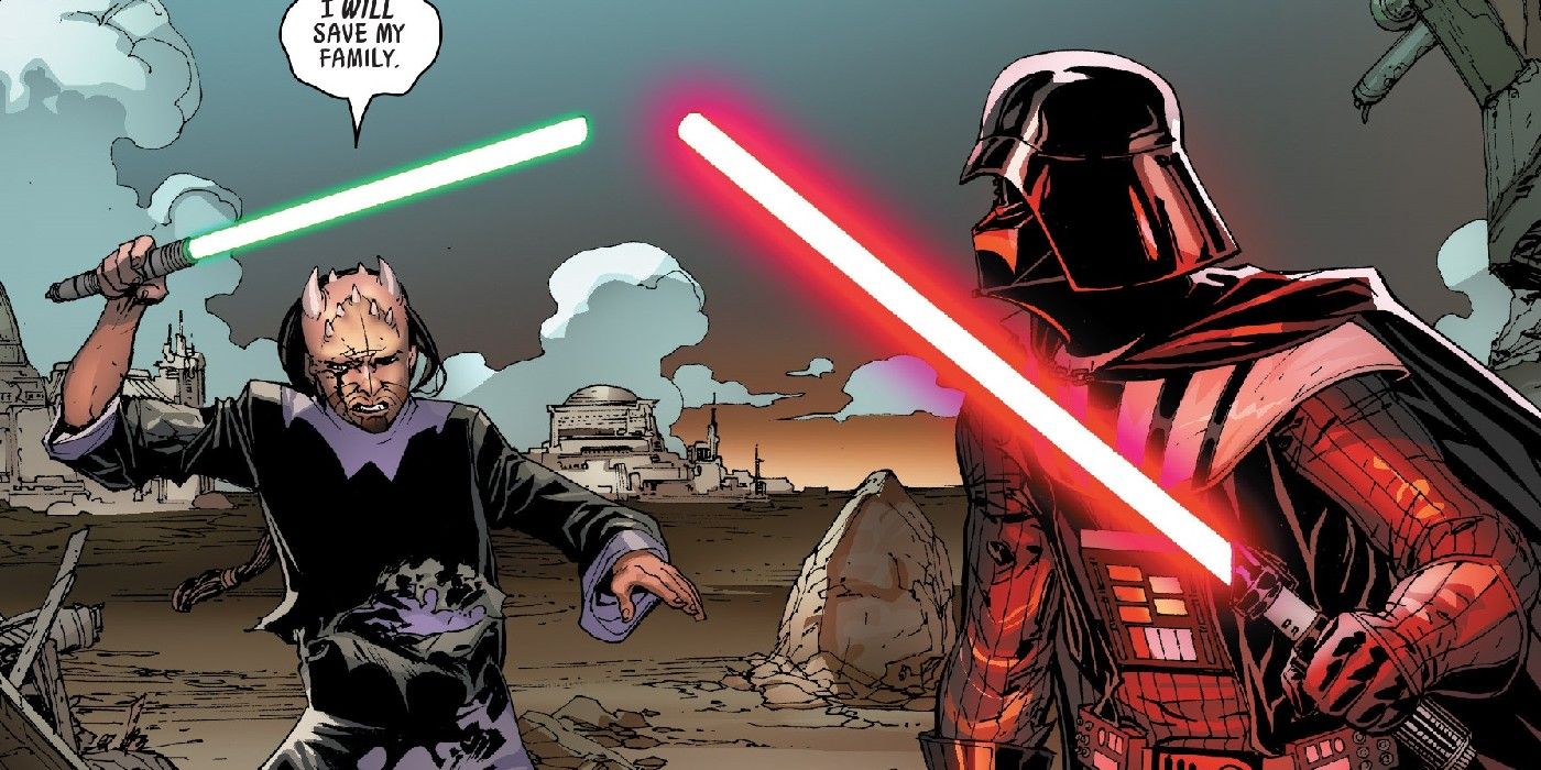 Darth Vader Eeth Koth Lightsaber Fight Comic