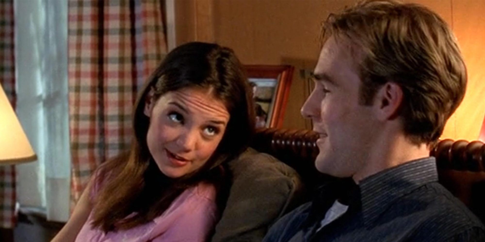 Joey and Dawson sit on his bed while discussing the future in Dawson's Creek