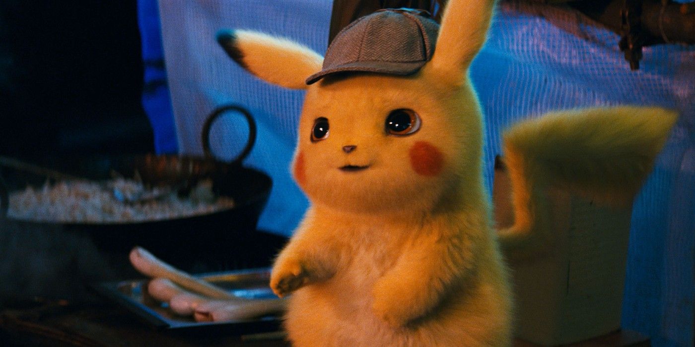 Detetive Pikachu em seu chapéu olhando e parecendo fofo