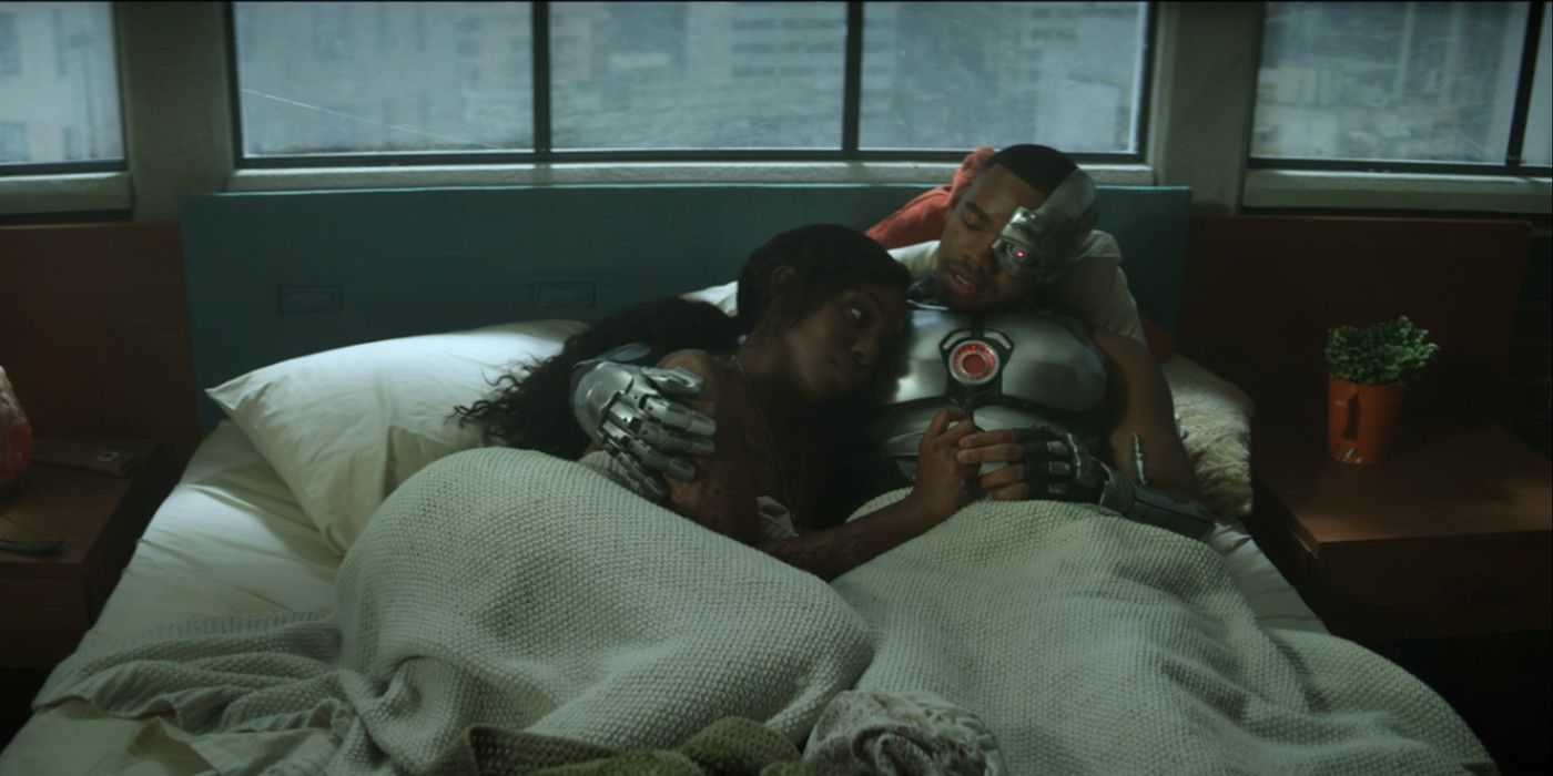 Doom Patrol Cyborg and Roni Evers in Bed Together