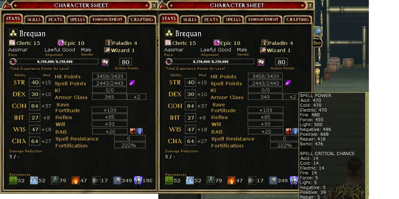 Dungeons and Dragons Online has digital character sheets
