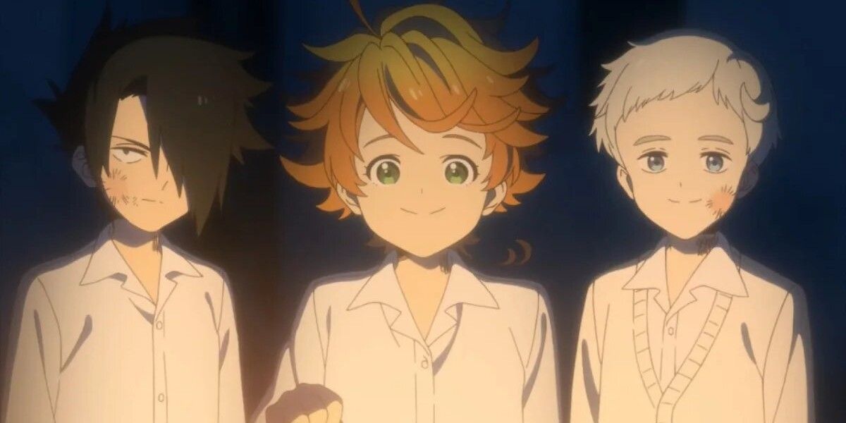 Emma, Ray and Norman in The Promised Neverland