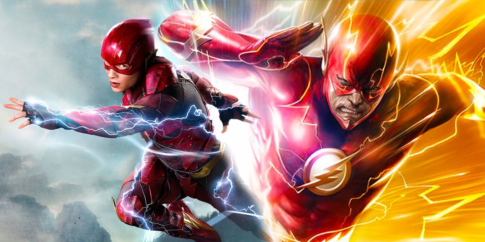 Ezra Miller as Barry Allen and Flash from the comics in the Speed Force