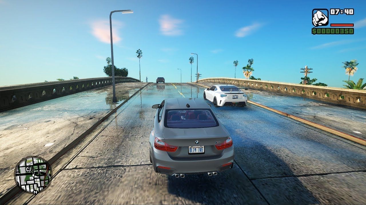 GTA Car driving on highway 
