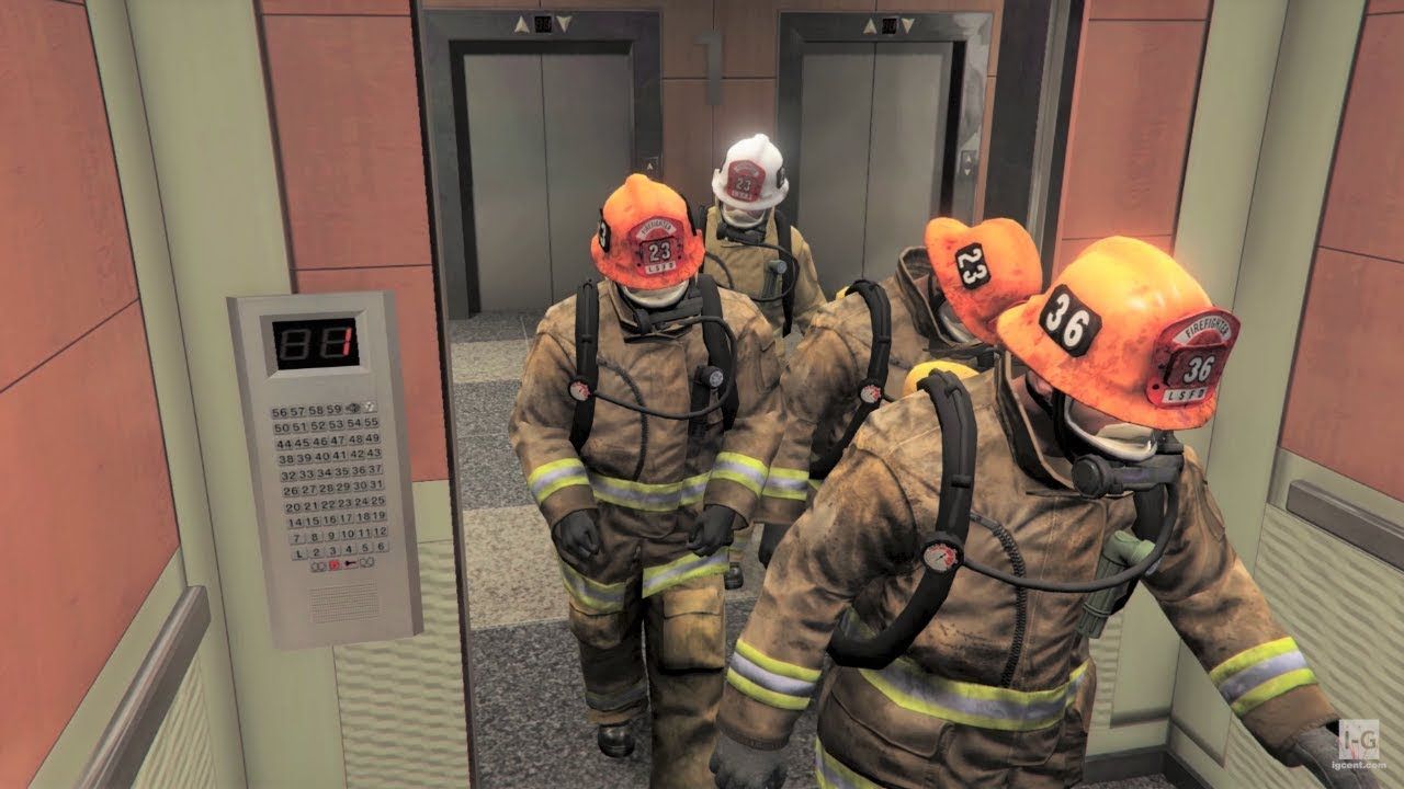 GTA firefighters during a mission