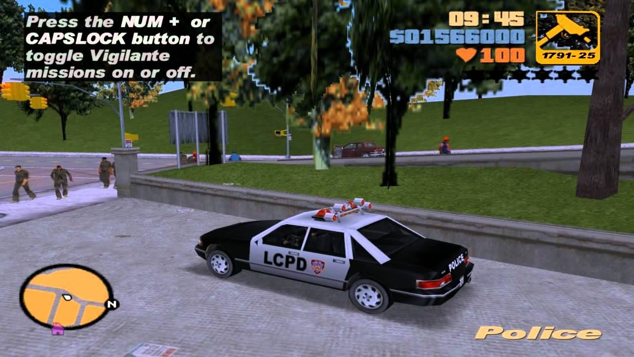 vigilante mission with police car in GTA San Andreas