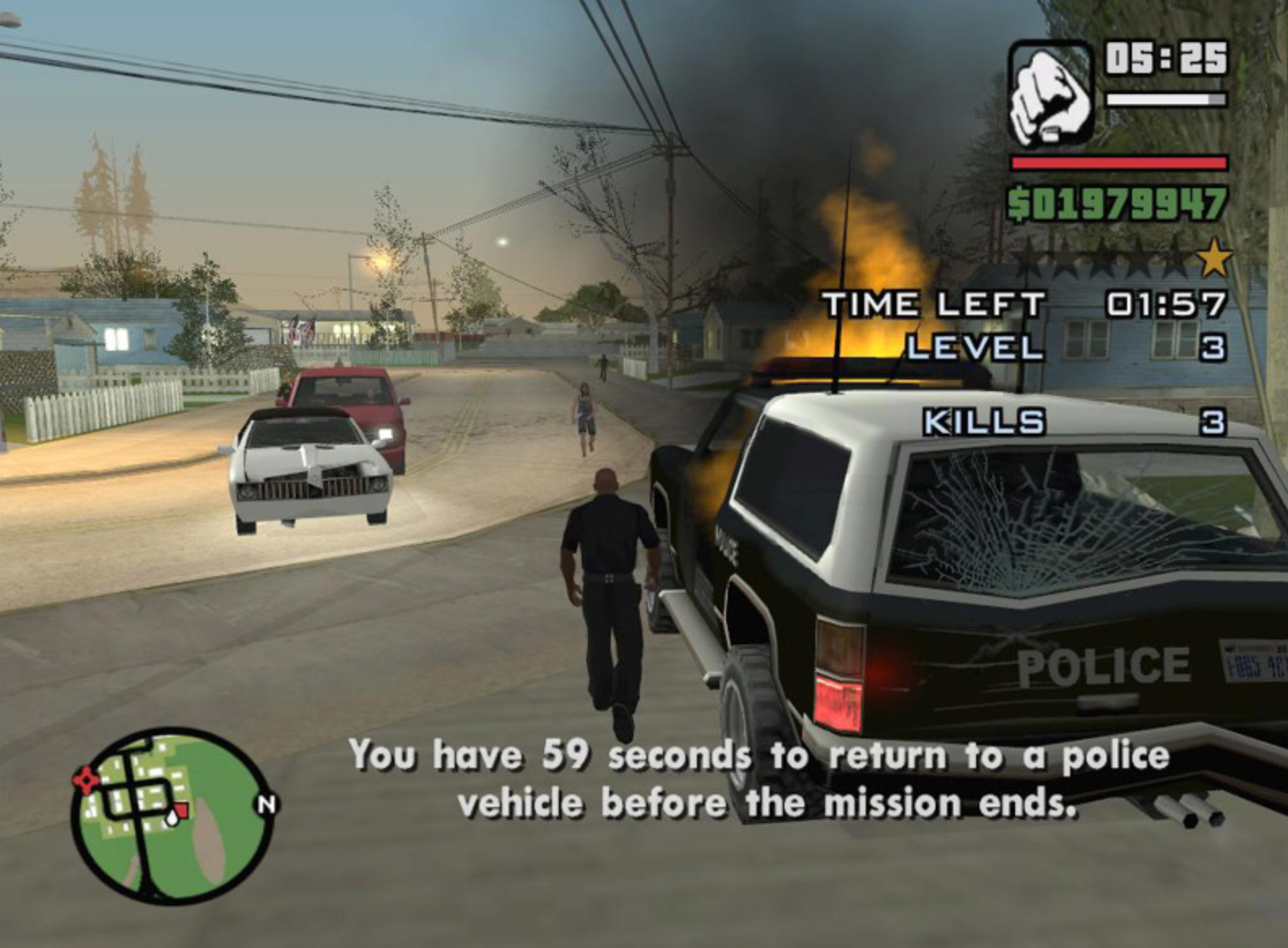 GTA San Andreas vigilante mission with cop car