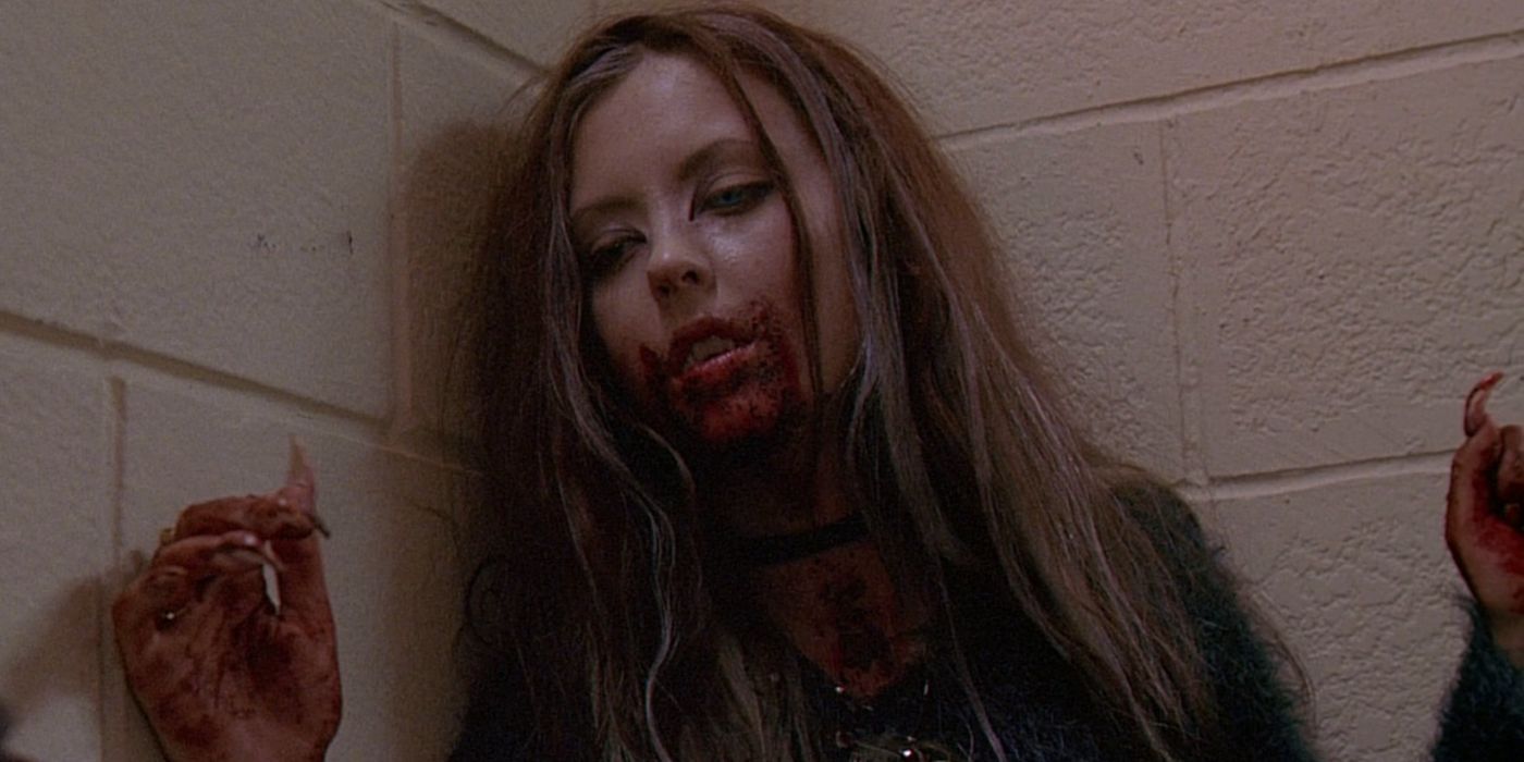 A woman covered in blood in Ginger Snaps