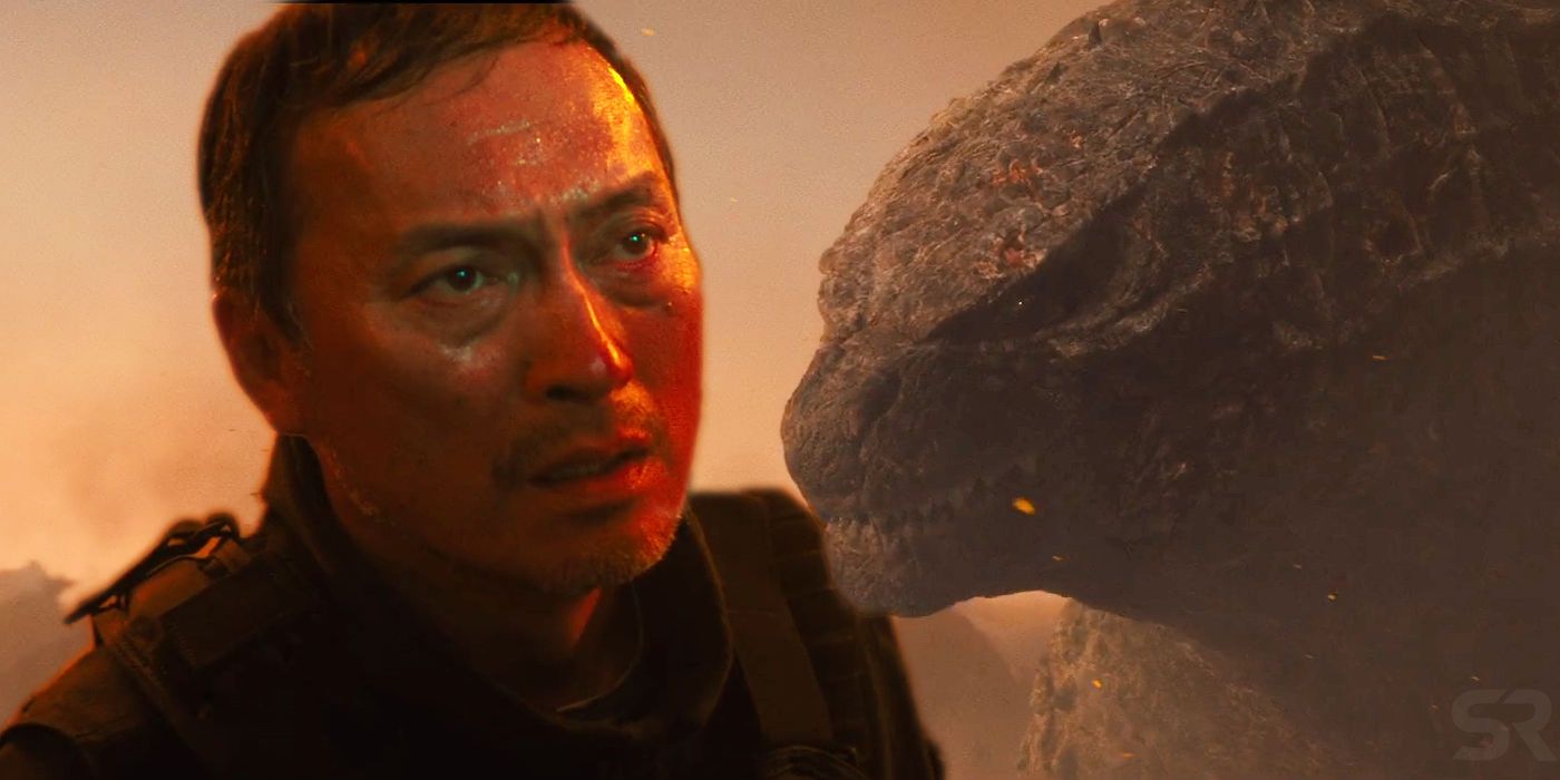 Godzilla and Dr Serizawa in King of the Monsters