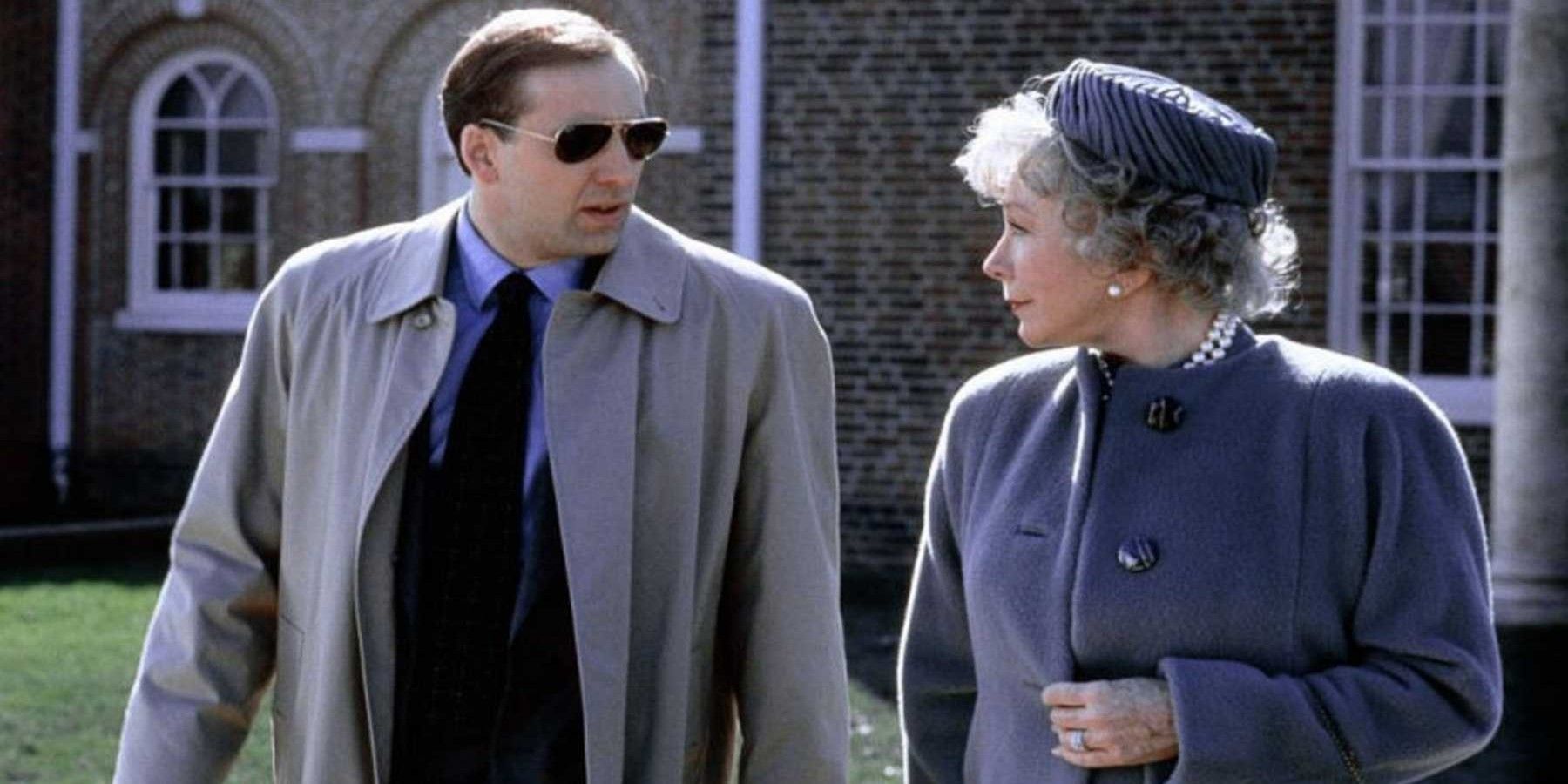 Nicolas Cage as Agent Doug Chesnic with Shirley MacLaine in Guarding Tess