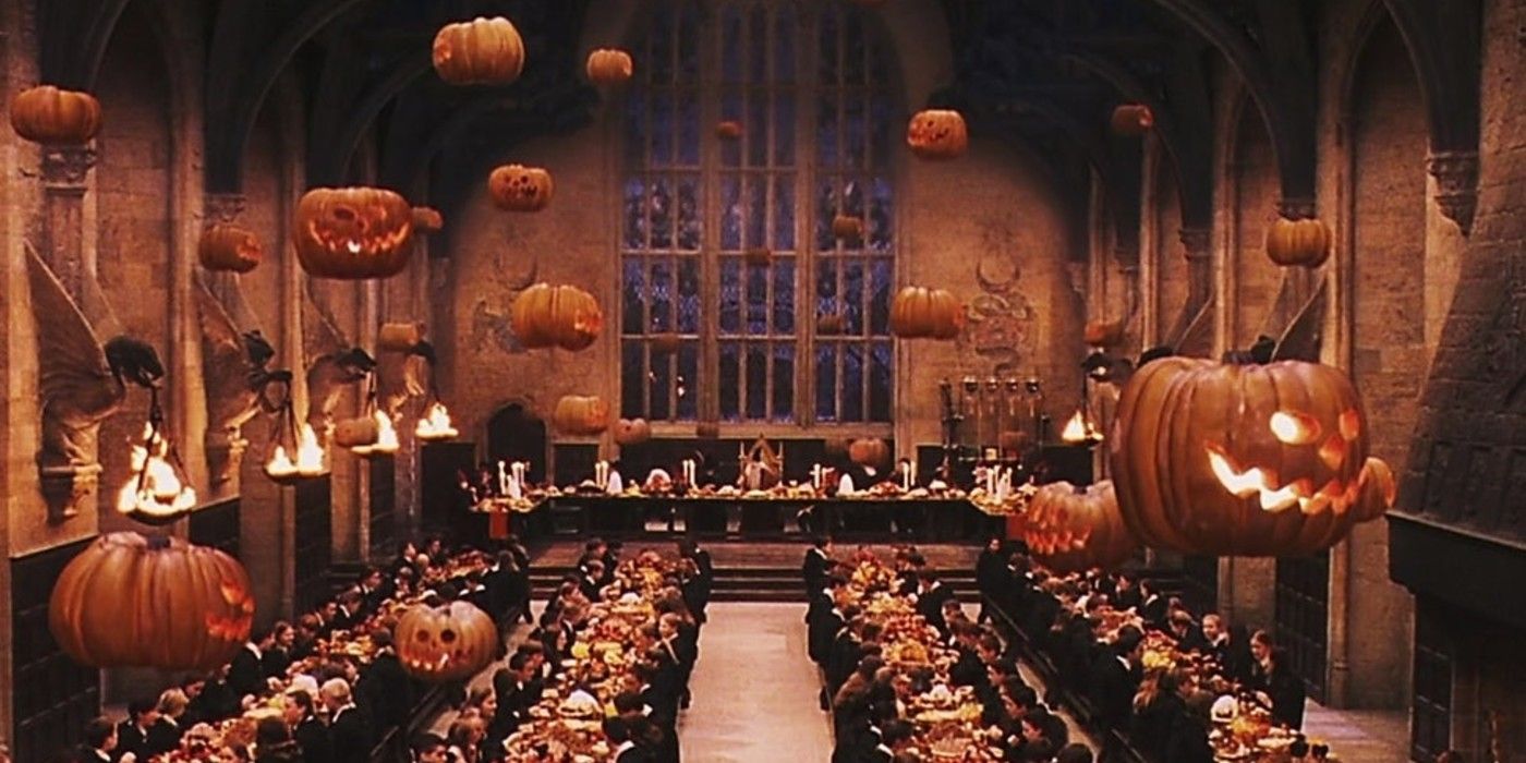 The Great Hall of Hogwarts at Halloween