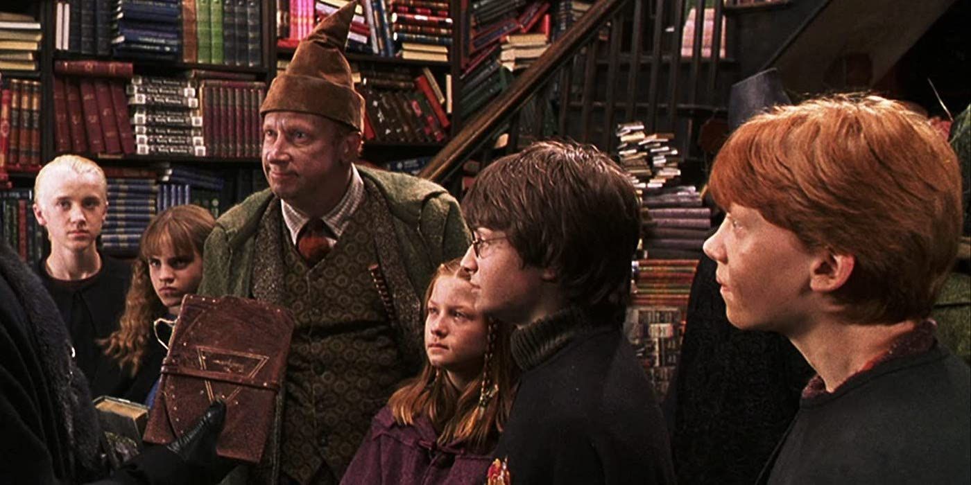 Harry Potter--Draco, Hermione, Mr. Weasley, Ginny, Harry, and Ron