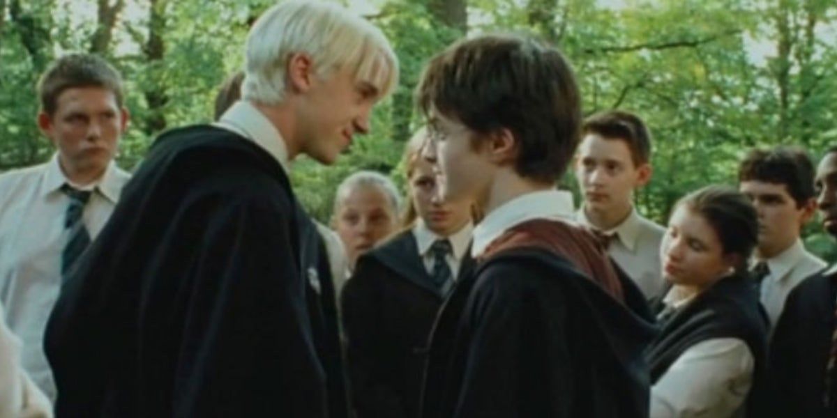 Harry Potter Draco y Harry chocan cabezas en Prisoners of Azkaban 