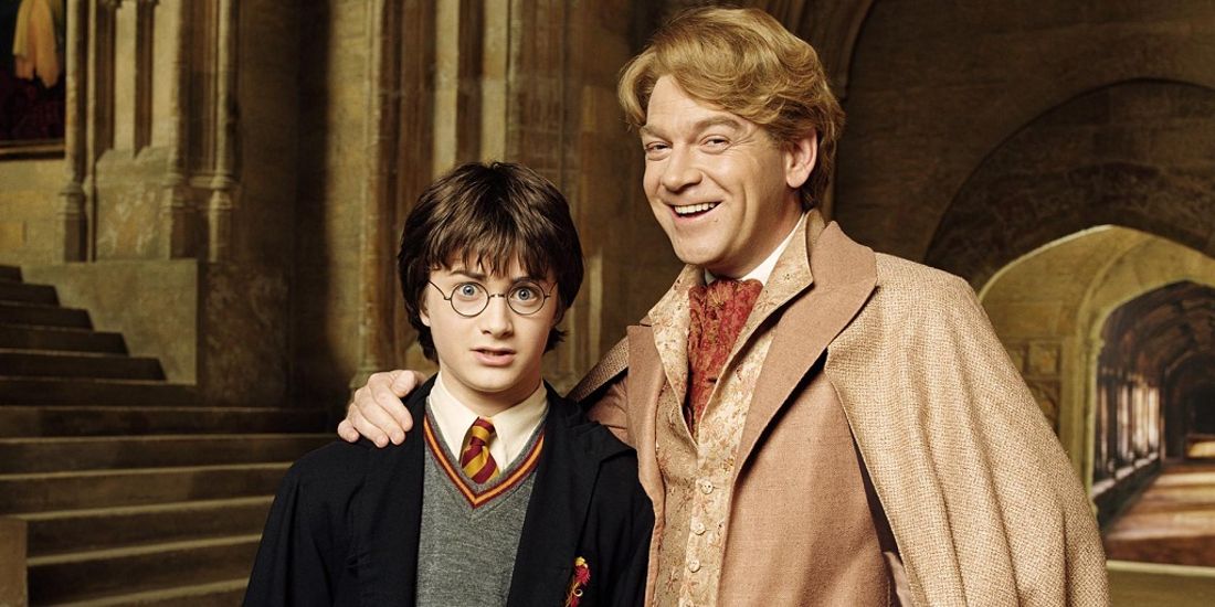Harry Potter and Gildroy Lockhart in Harry Potter and the Chamber of Secrets.
