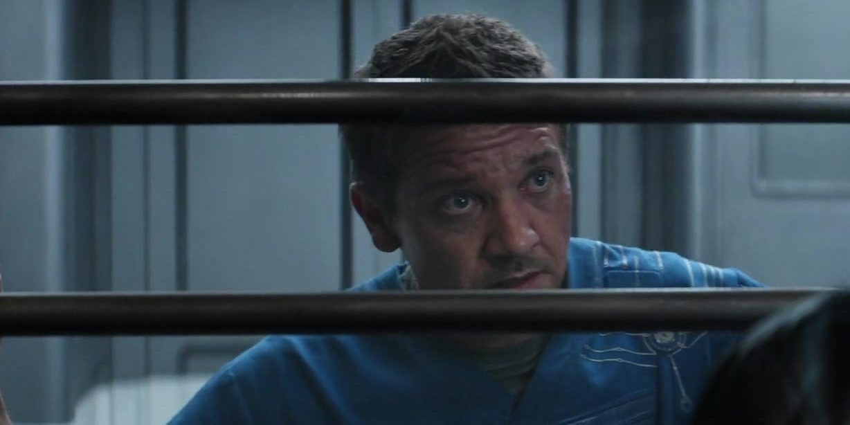 Hawkeye in the Raft's jail cell in Captain America: Civil War.