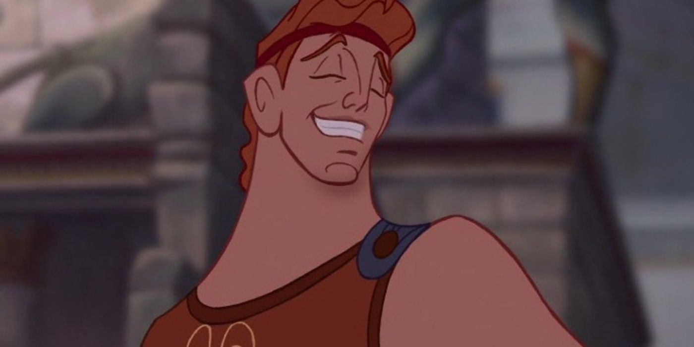 Hercules smiling confidently in the Disney movie