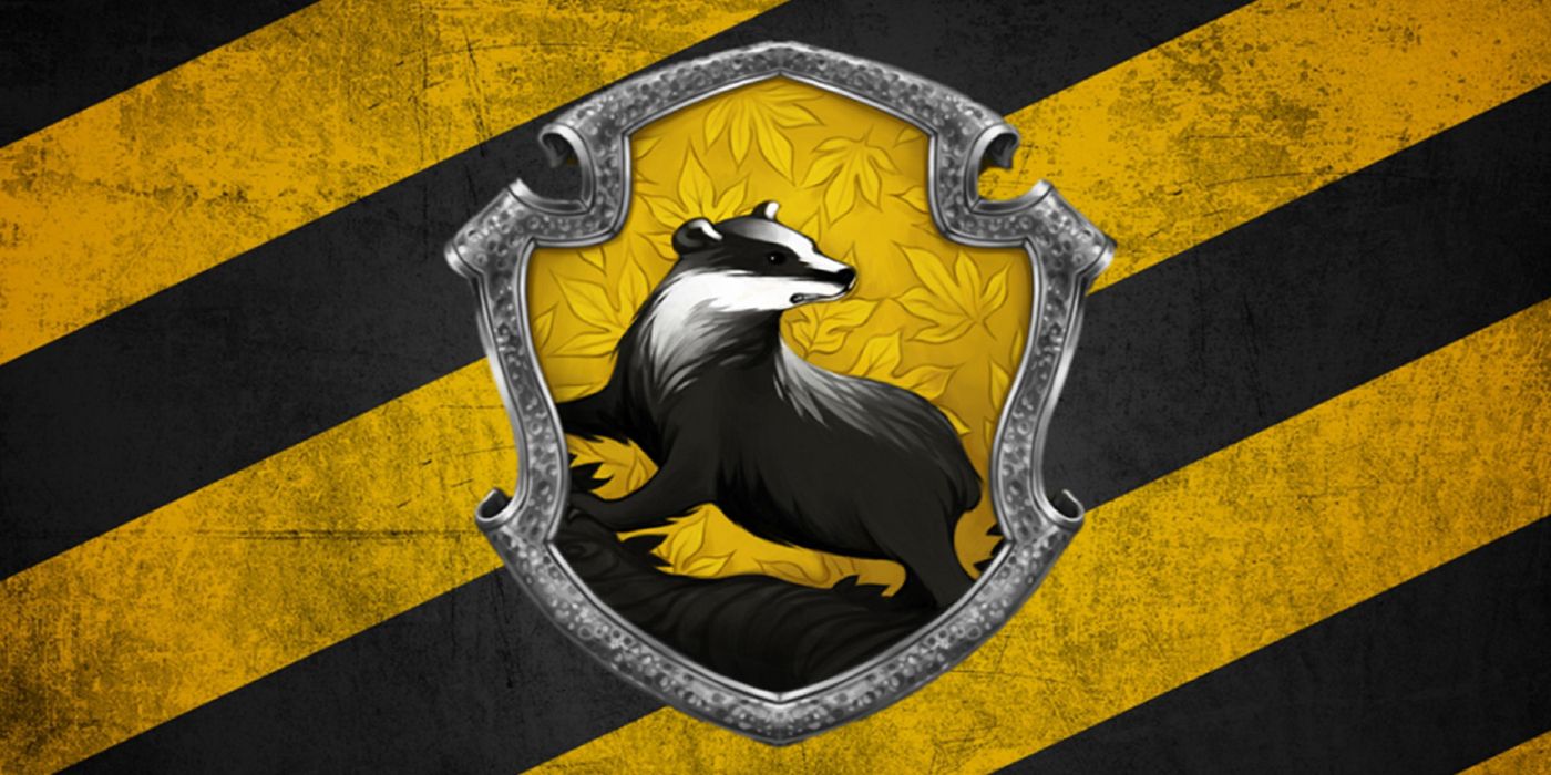 Hufflepuff's badger banner from the Harry Potter universe.