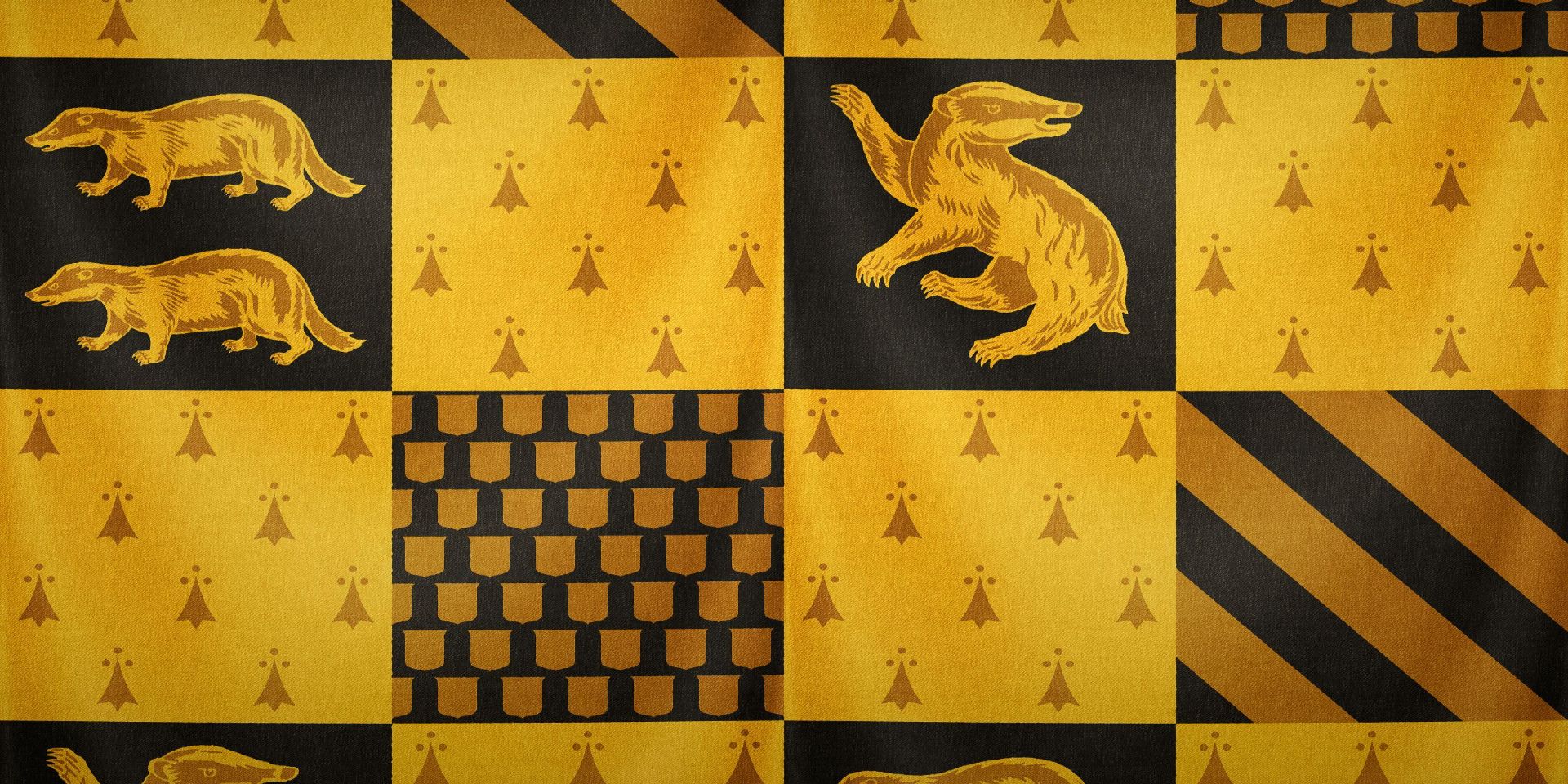 The flag of the Hufflepuff house in Harry Potter.