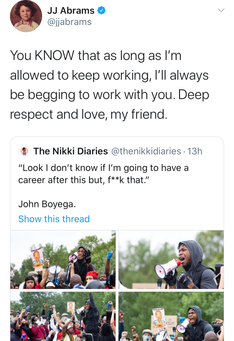 J.J. Abrams John Boyega Tweet