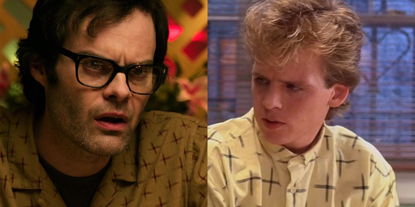 Bill Hader in It: Chapter Two and Mark Patton in A Nightmare On Elm Street II: Freddy's Revenge.