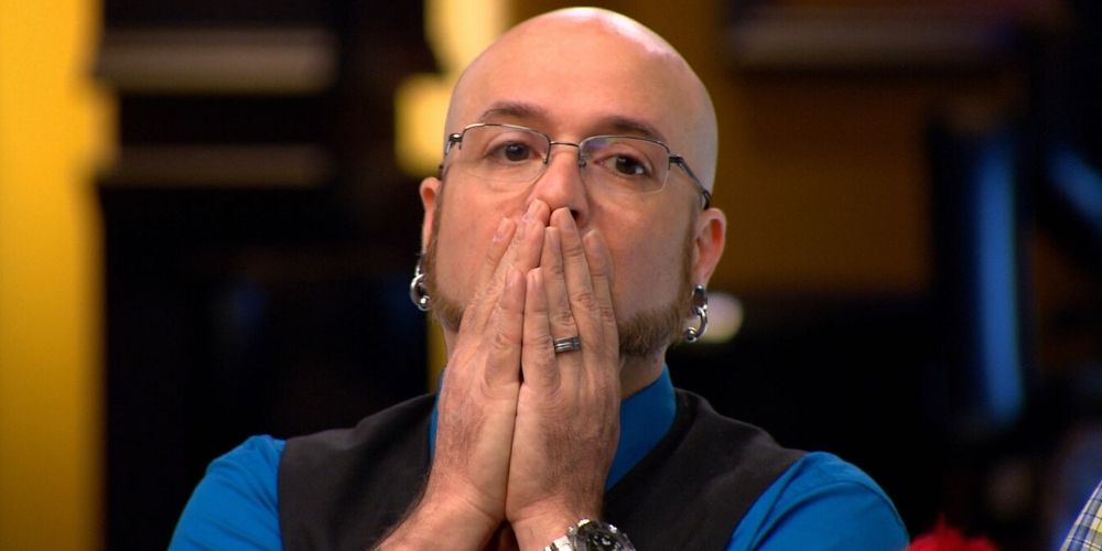 Sausage covers his face in disbelief on Ink Master