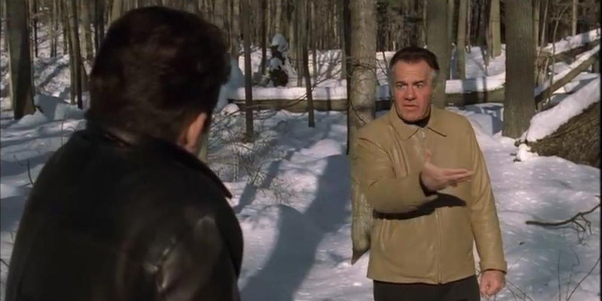 Paulie Walnuts with Chris in the Pine Barrens in The Sopranos