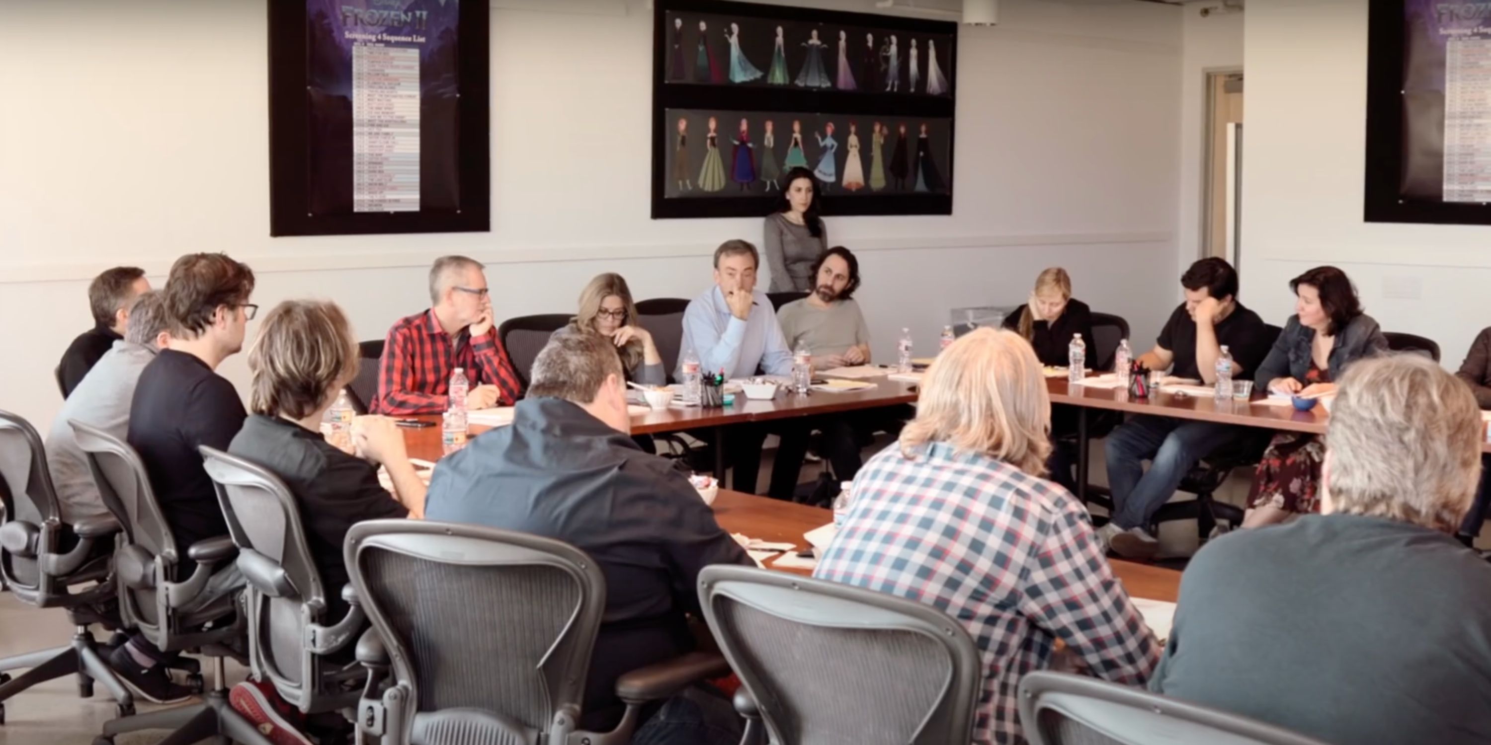 A board meeting in the documentary Into the Unknown: Making Frozen 2 on Disney+
