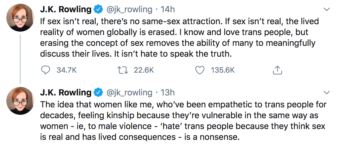 JK Rowling Anti-Trans Tweets Response
