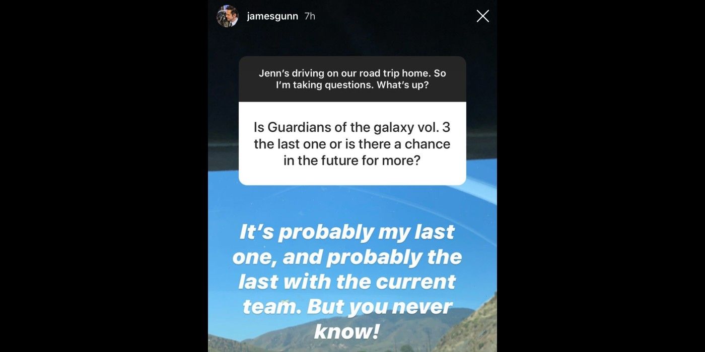 James Gunn on future Guardians movies from Instagram CROPPED