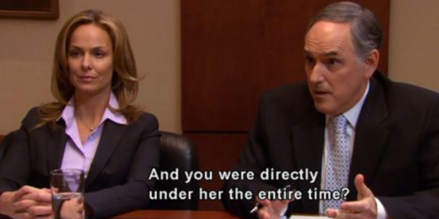 Jan and her lawyer on The Office