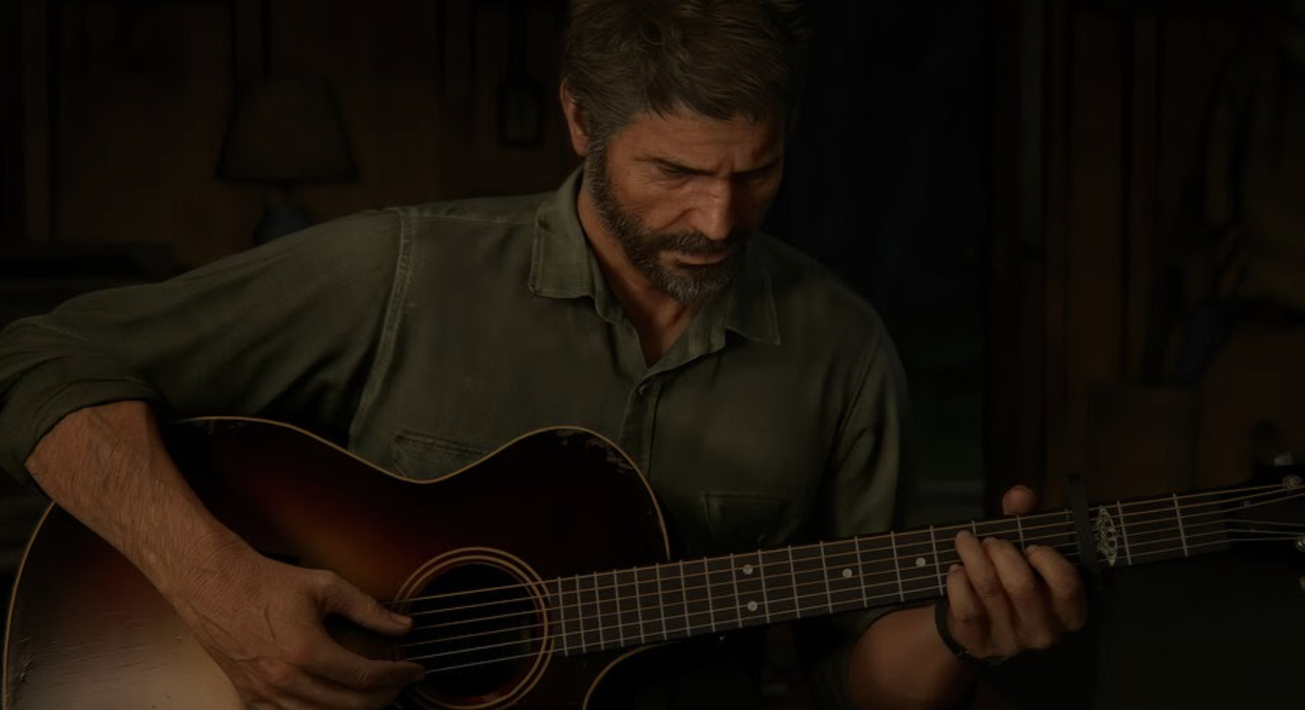 joel playing guitar in the last of us 2