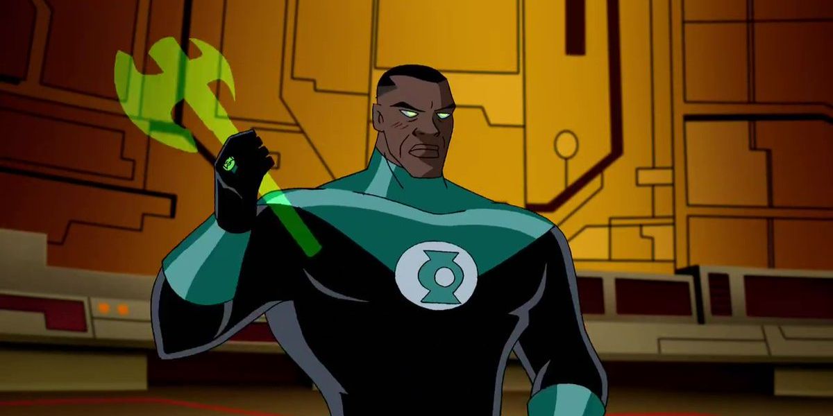 John Stewart with an energy axe in Justice League Unlimited.