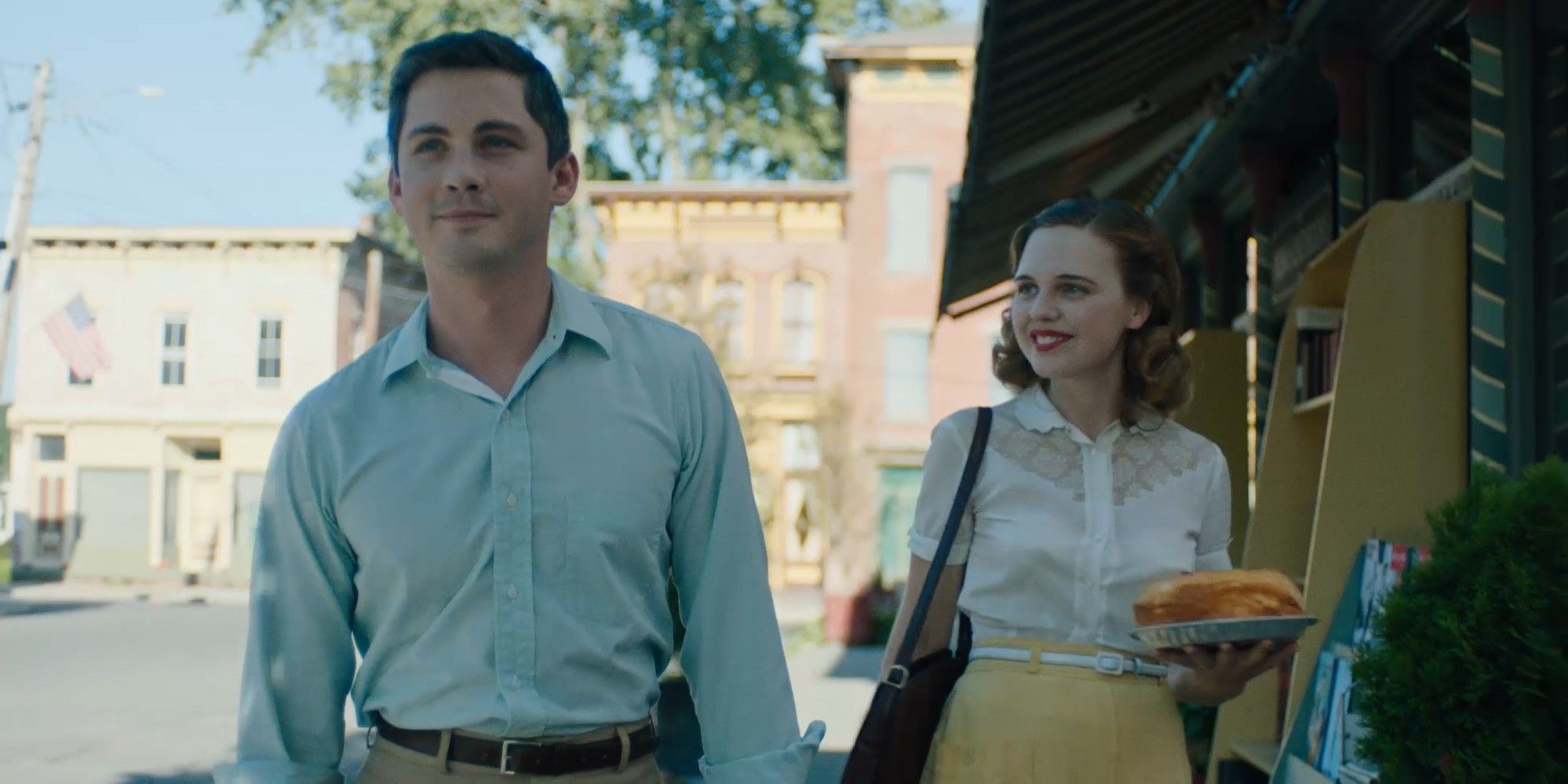 Logan Lerman and Odessa Young in Shirley