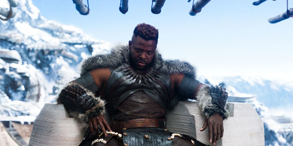 M'Baku sits on his throne in Black Panther