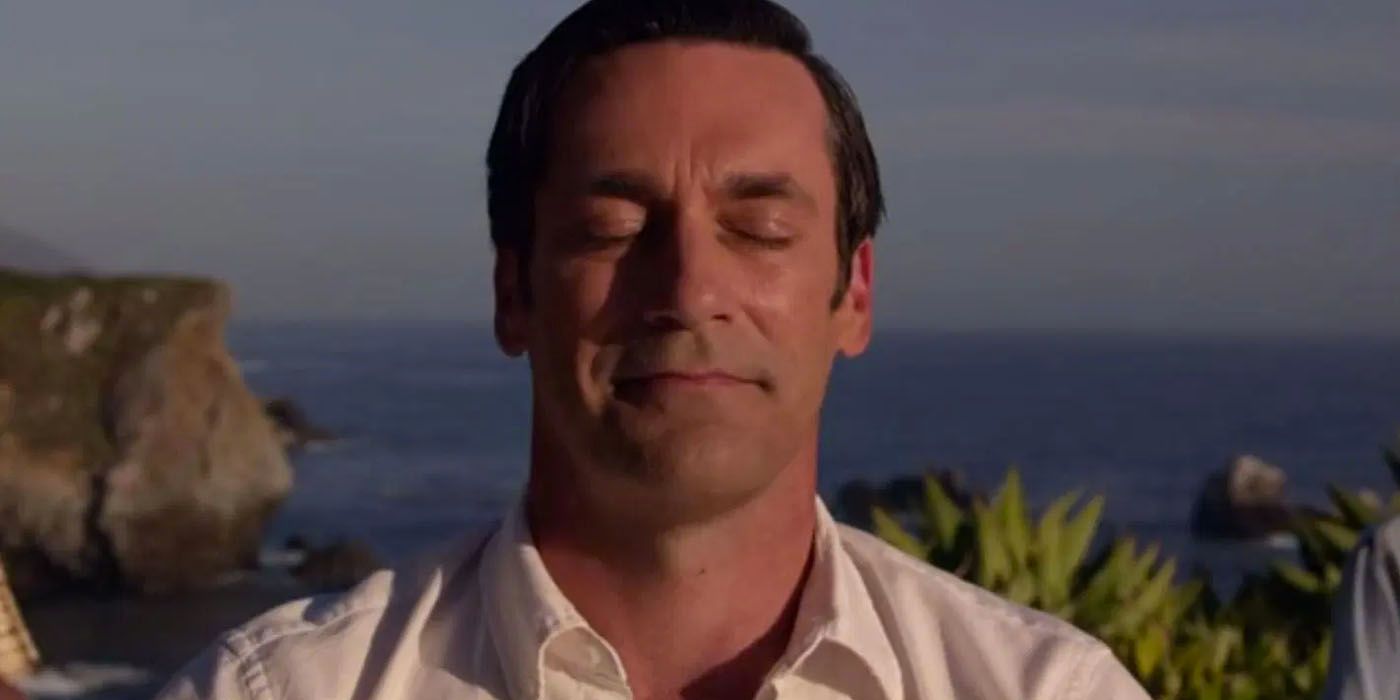 Don Draper meditating in the series finale of Mad Men