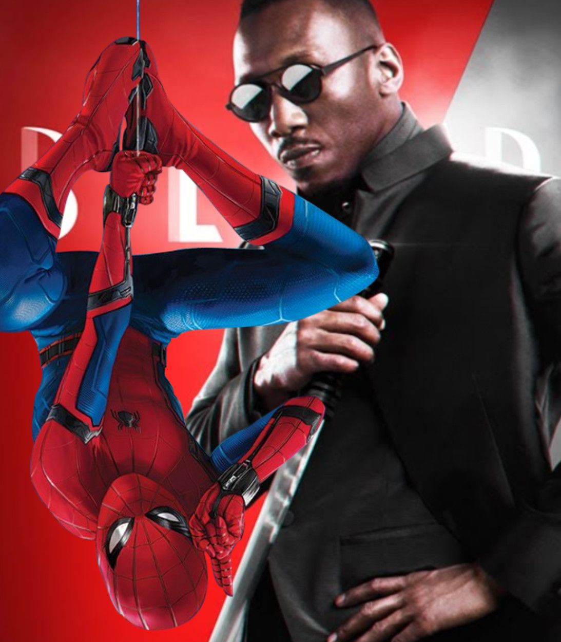 Mahershali Ali as Blade Poster Tom Holland as Spider-Man Vertical